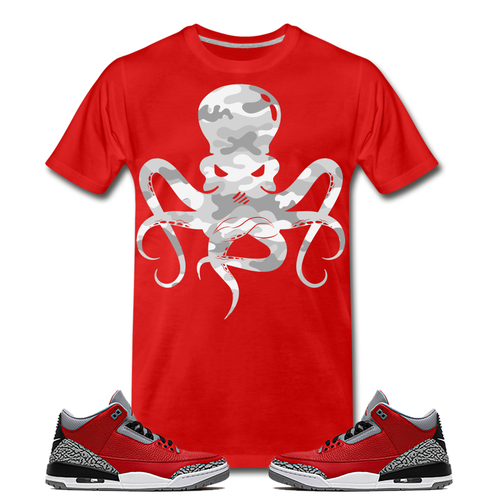 Grey Camo Octopus T-Shirt