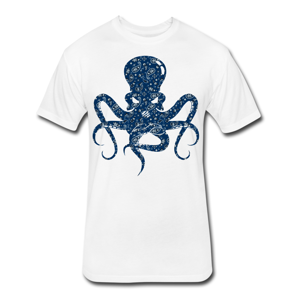 Blue Bandana Octopus (Slim Fit) - white