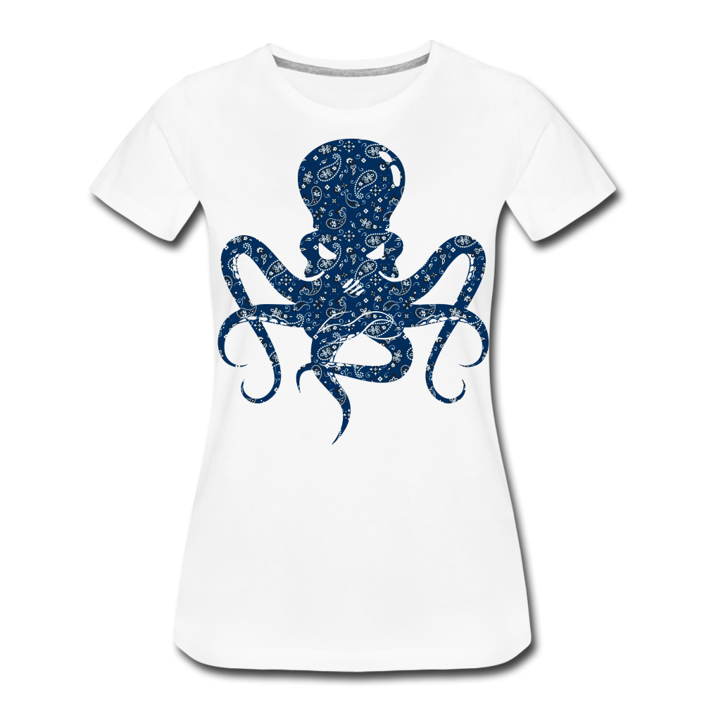 Blue Bandana Octopus Women’s T-Shirt - white