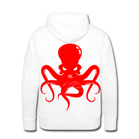 Red Octopus Pullover Hoodie - white